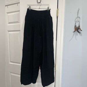Black linen-blend pants (size s)
